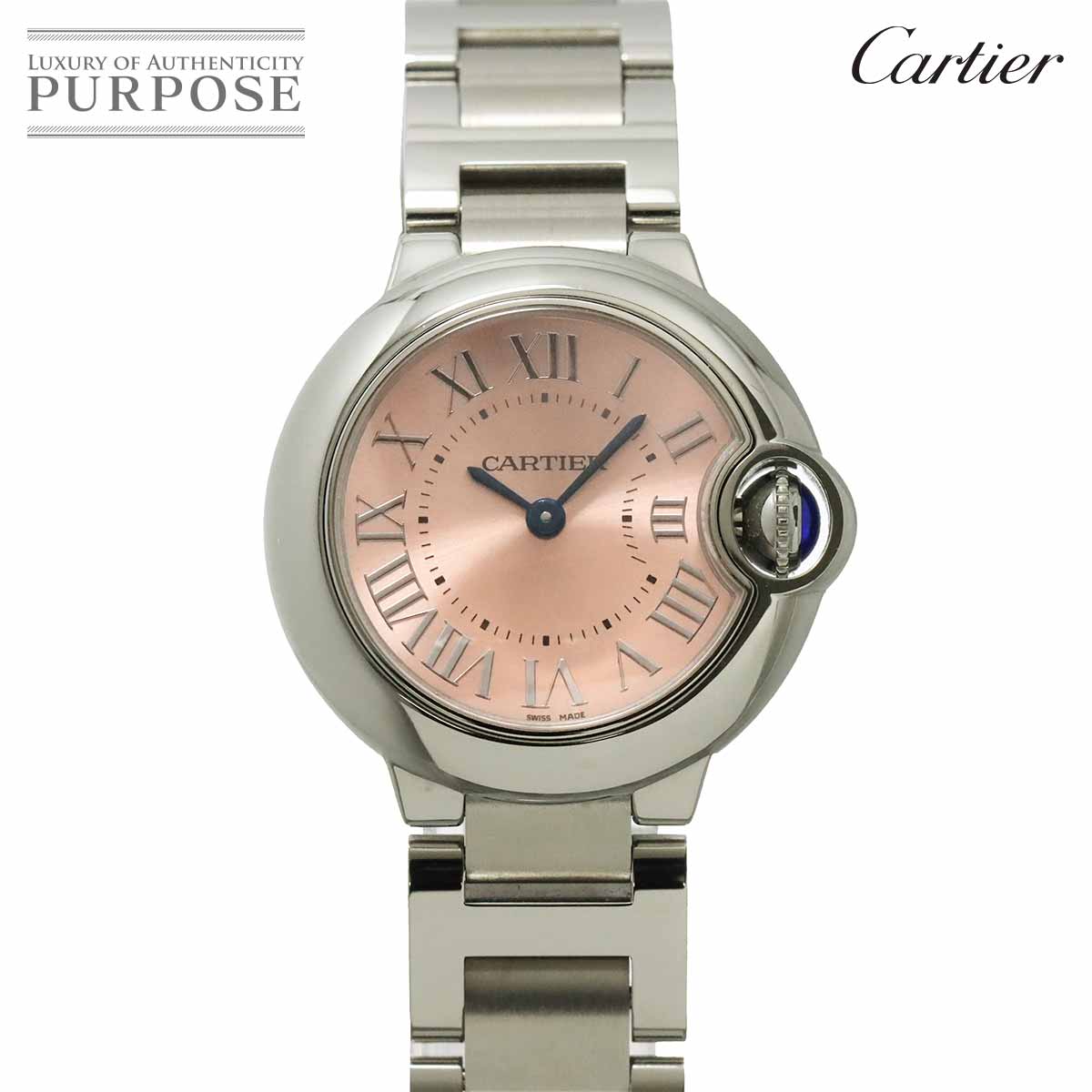 Cartier バロンブルー SM W6920038 レディース 腕時計 ピンク クォーツ ウォッチ Ballon Bleu カルティエ 90346281