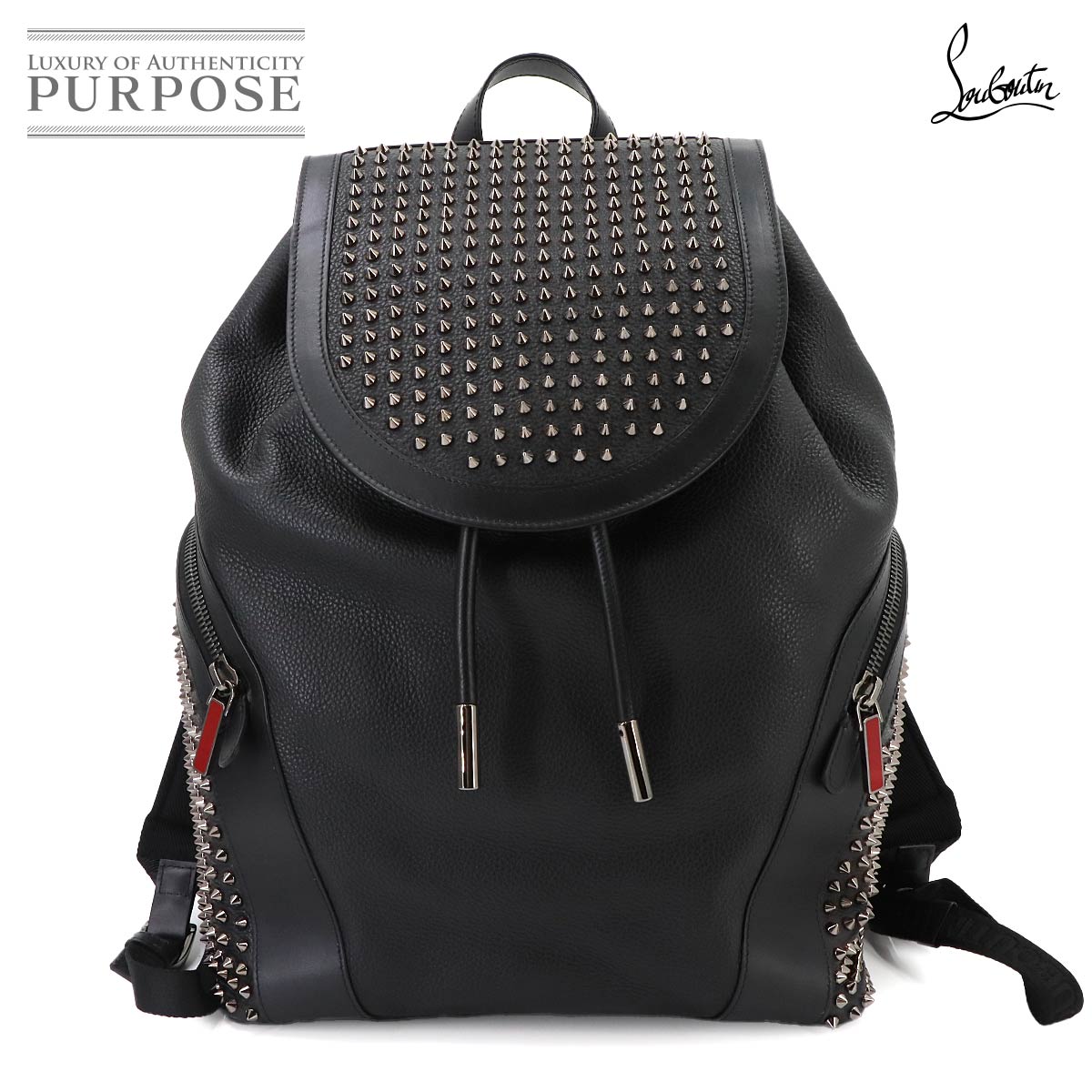 Christian Louboutin エクスプローラー ファンク バックパック リュックサック レザー ブラック スタッズ Explora funk Backpack クリスチャン ルブタン 90343136