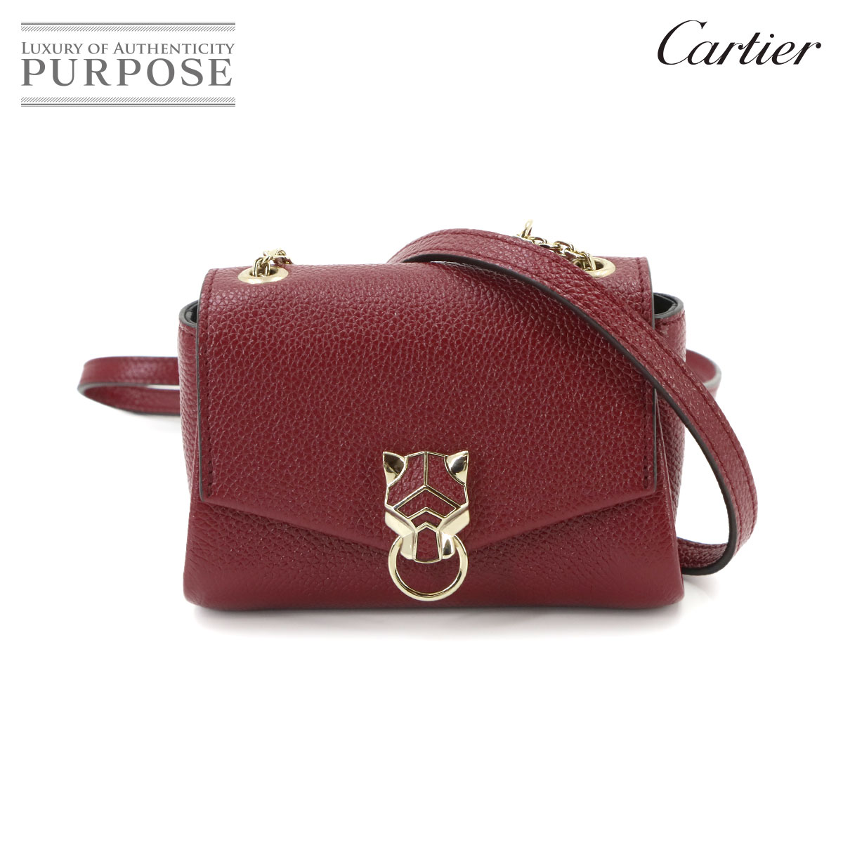 Cartier パンテール マイクロ ショルダー バッグ レザー ボルドー Panthere Bag ルイ ヴィトン 90343901