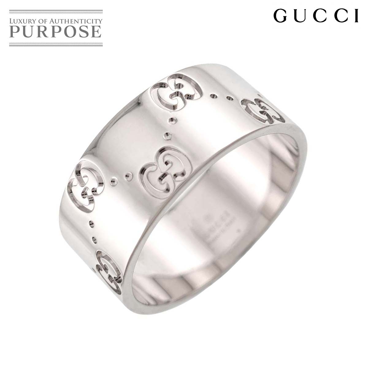 GUCCI アイコン ワイド #21 リング K18 WG ホワイトゴールド 750 指輪 Icon Ring グッチ 90337167