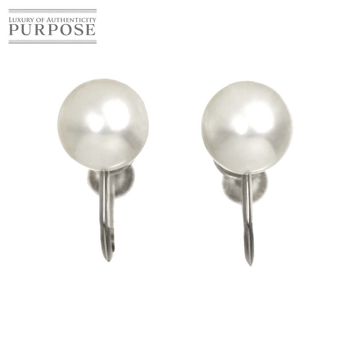 アコヤ真珠 7.7mm K14 WG イヤリング ホワイトゴールド 585 パール Pearl Earrings Clip-on 90341170