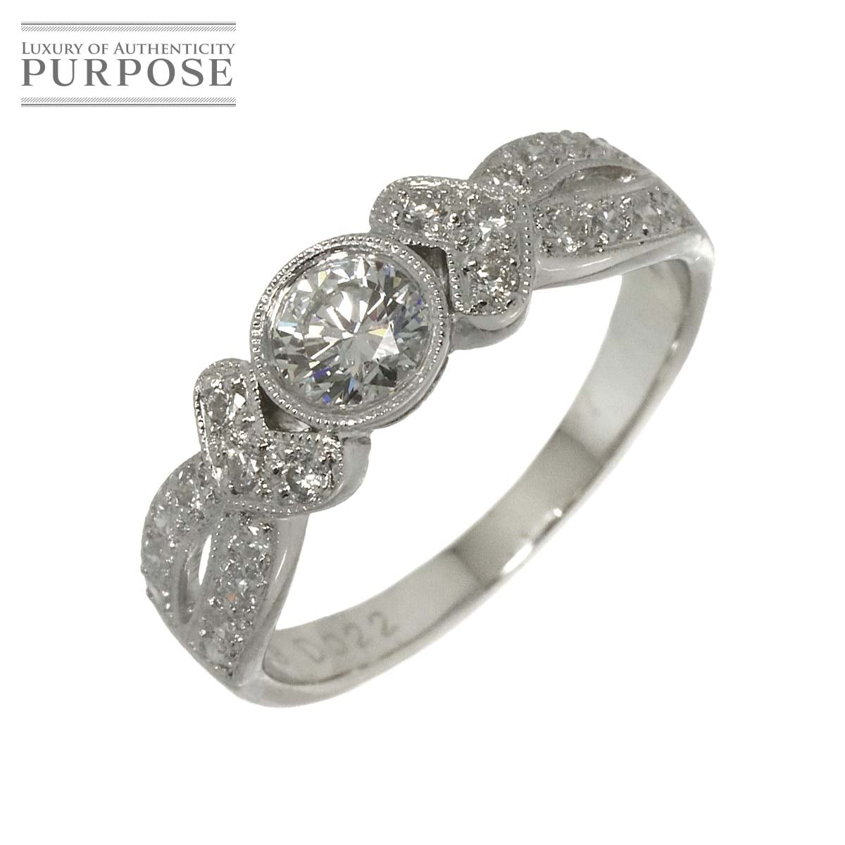 リング 10号 ダイヤ 0.328ct/0.22ct K18 WG ホワイトゴールド 750 指輪 Diamond Ring 90342206