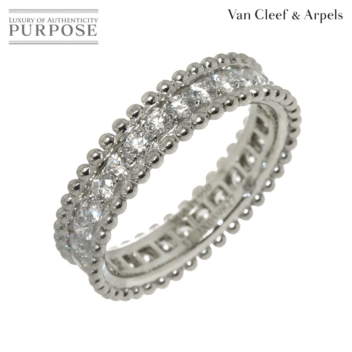 Van Cleef & Arpels エステル #51 ダイヤ リング 幅5mm Pt プラチナ 指輪 VCA Diamond Ring ヴァンクリーフ & アーペル 90337458