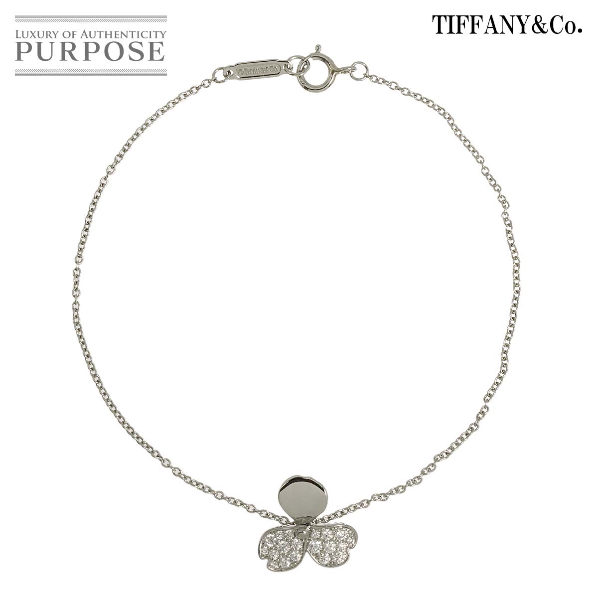 TIFFANY&Co. ペーパーフラワー ダイヤ ブレスレット 17.5cm Pt プラチナ Bracelet ティファニー 90338806
