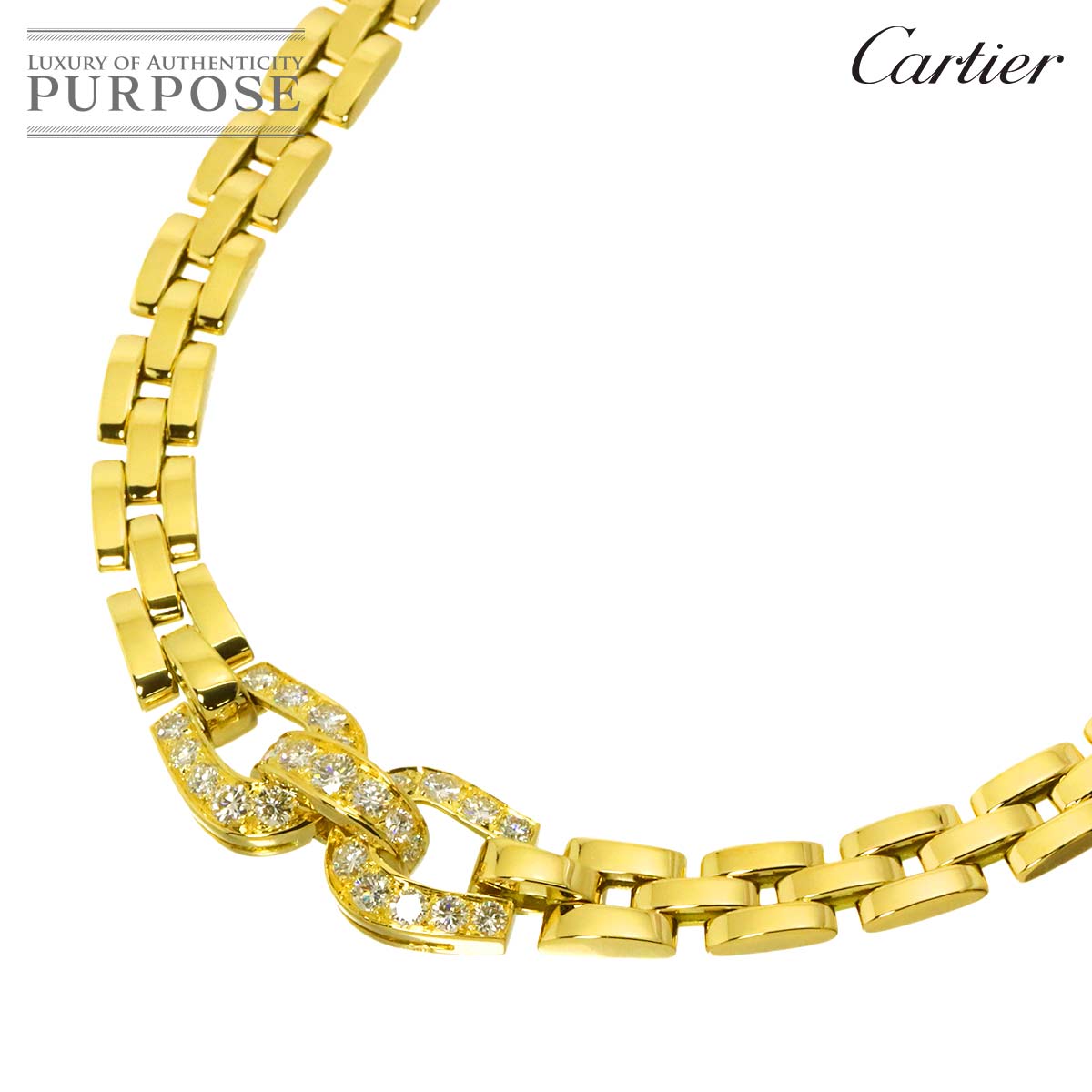 Cartier エトリエ ダイヤ ネックレス 42cm K18 YG イエローゴールド 750 Diamond Necklace カルティエ 90339089