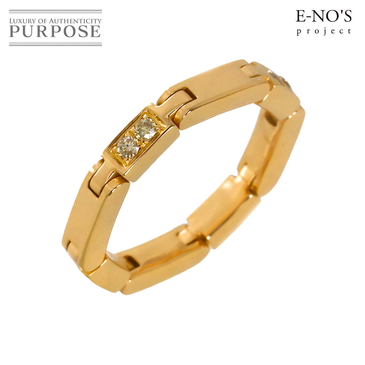 E-NO'S 5.5号 リング ダイヤ 0.14ct K18 PG ピンクゴールド 750 指輪 Diamond Ring イーノス 90339272