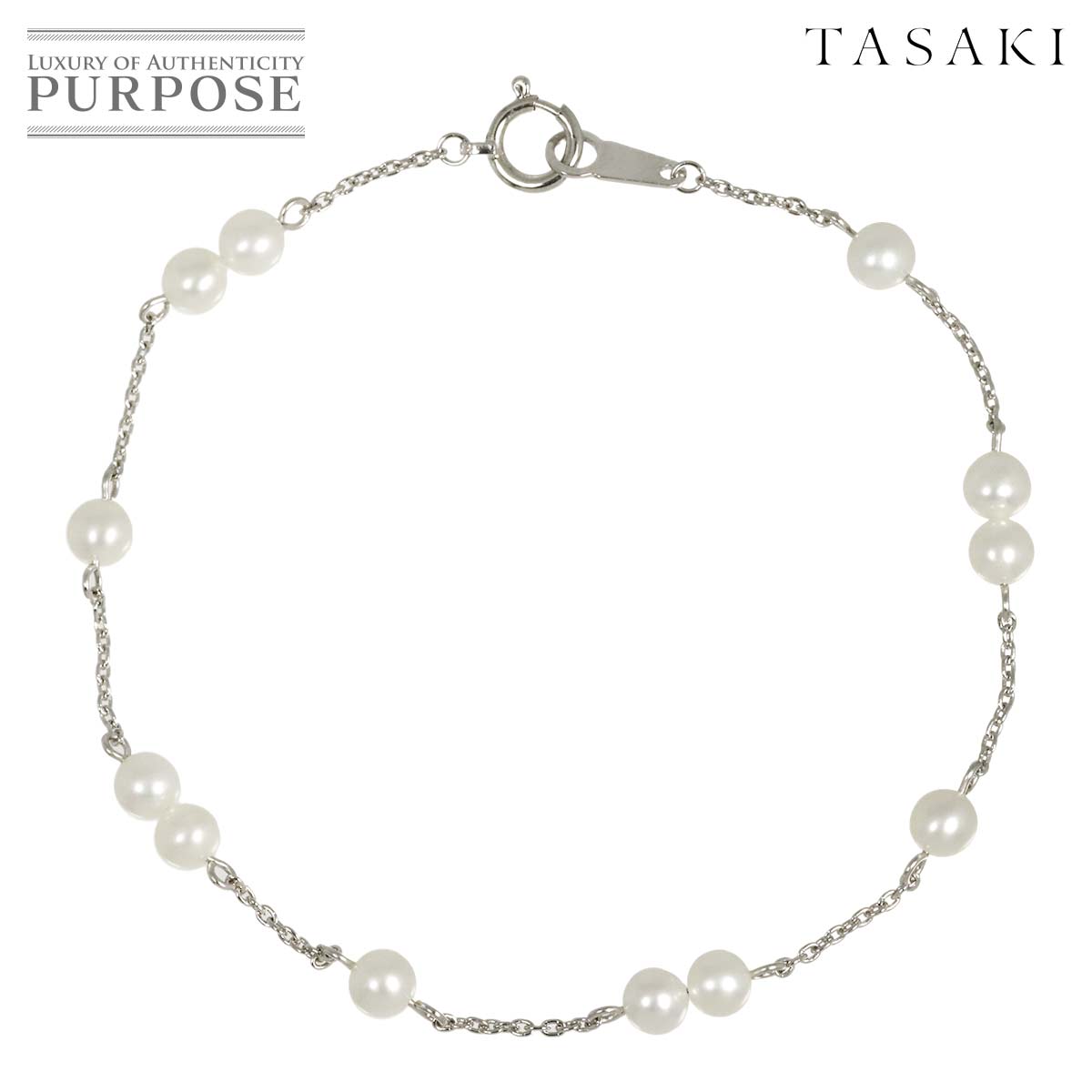 TASAKI ベビーパール 4.2-4.0mm ブレスレット 17.5cm K18 WG ホワイトゴールド 750 田崎真珠 Pearl Bracelet タサキ 90339299