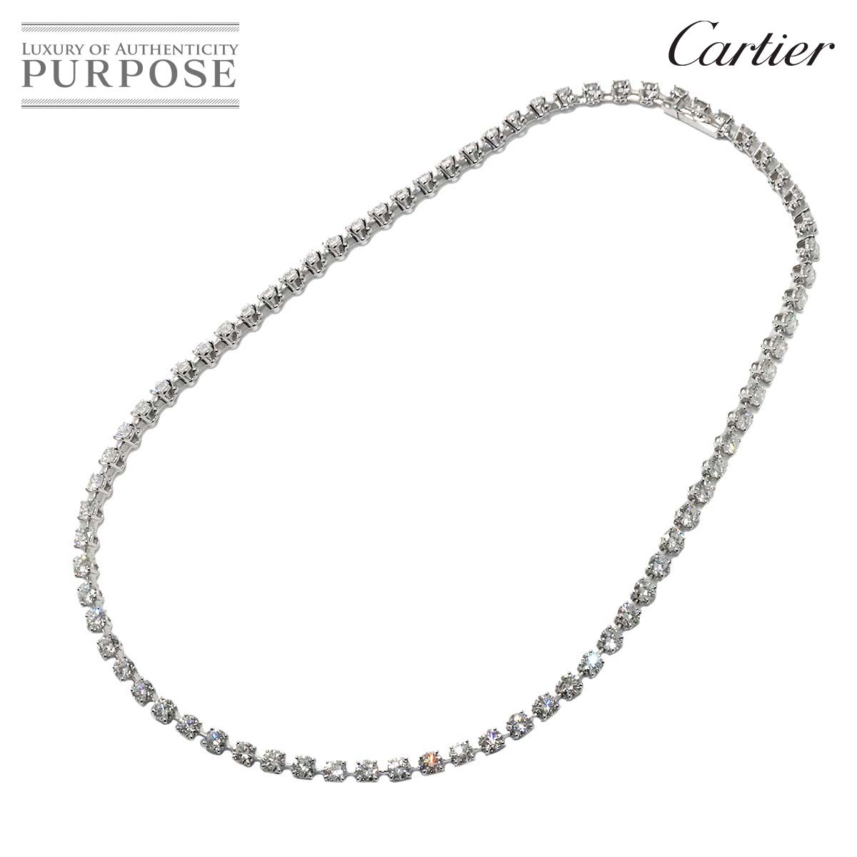 Cartier ダイヤ 約14ct ネックレス 37cm Pt プラチナ Diamond Necklace カルティエ 90339344