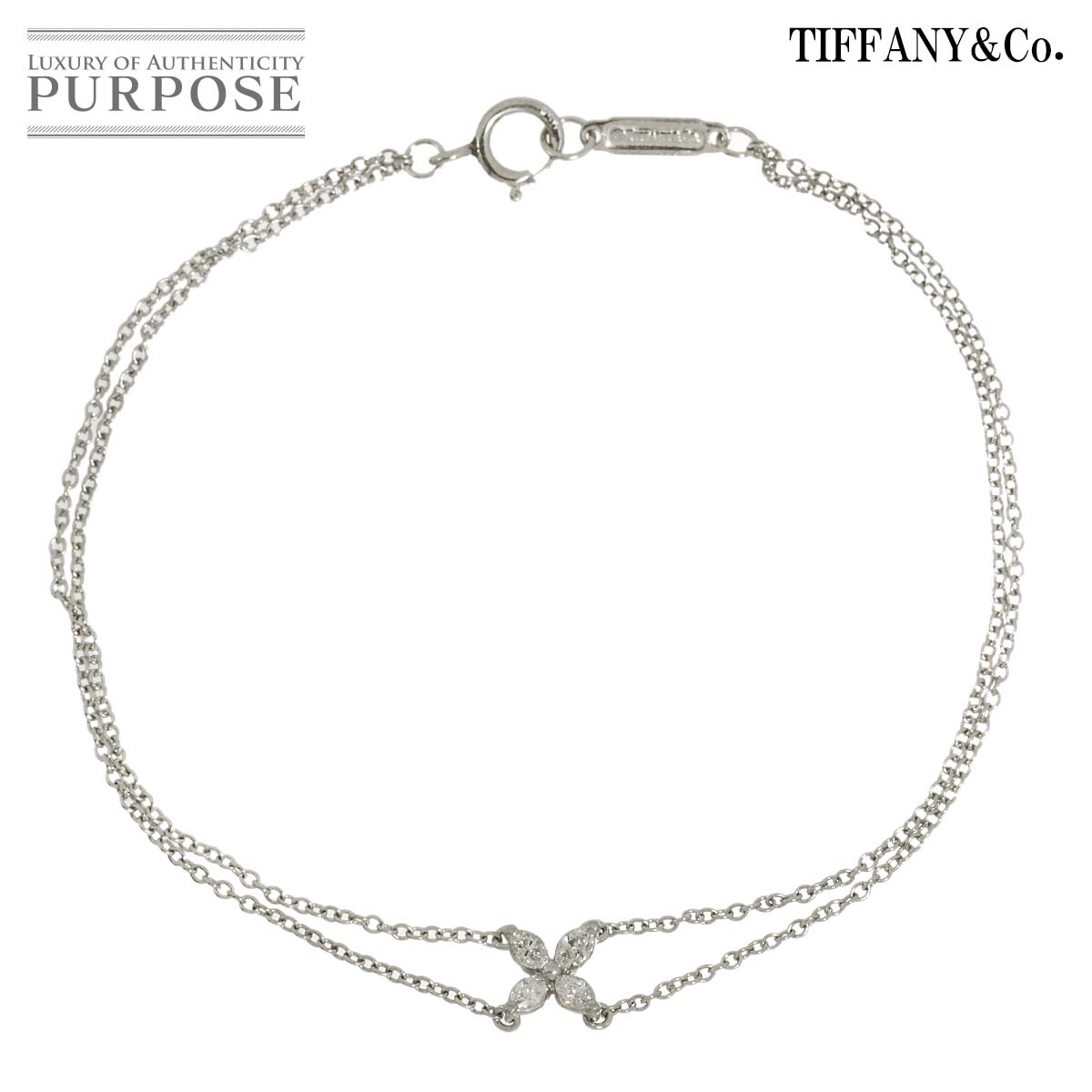 TIFFANY&Co. ビクトリア ダイヤ ブレスレット 16.5cm Pt プラチナ Bracelet ティファニー 90339351