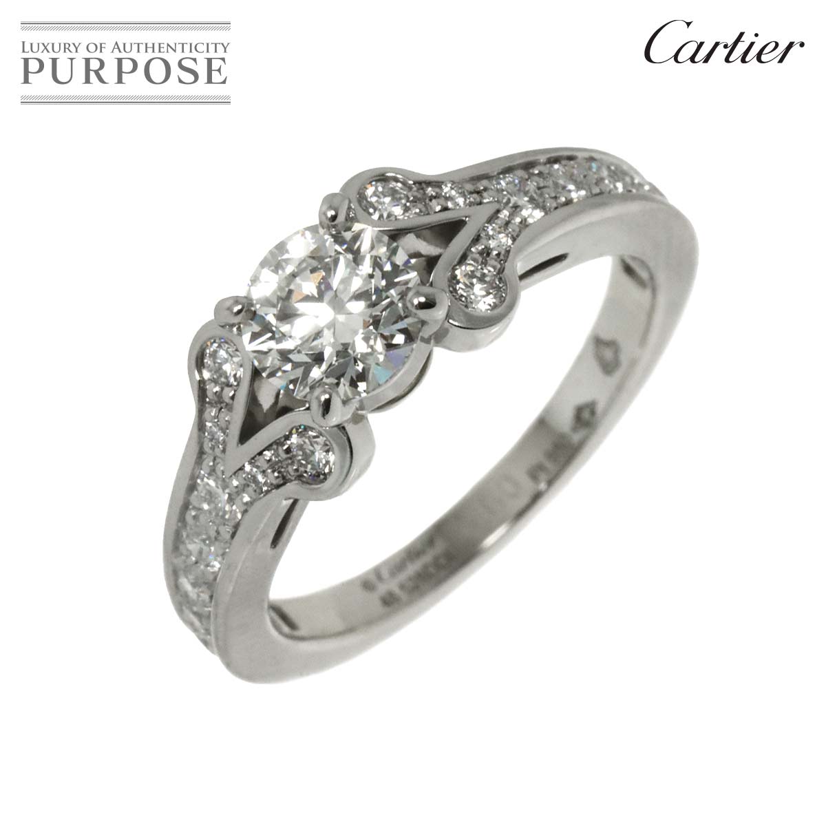 Cartier バレリーナ ダイヤ 0.60ct G/VS1/3EX #48 リング Pt プラチナ 指輪 Ballerine Ring【鑑定書付き】カルティエ 90339514