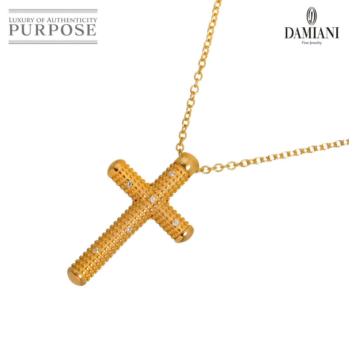 DAMIANI メトロポリタン ドリーム ダイヤ ネックレス 50cm K18 PG ピンクゴールド 750 クロス Necklace ダミアーニ 90339744