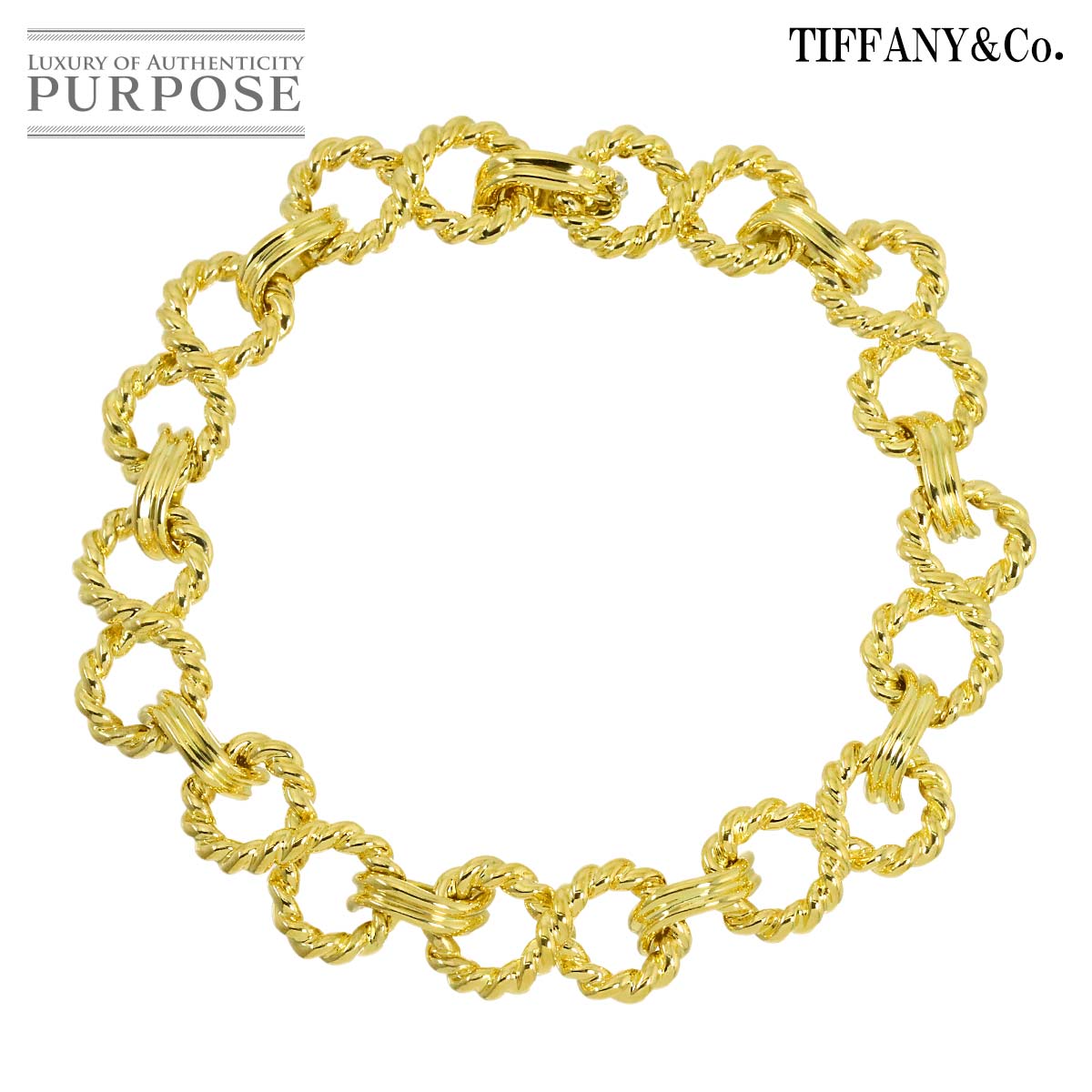 TIFFANY&Co. ツイスト ブレスレット 18cm K18 YG イエローゴールド 750 Bracelet ティファニー 90340251