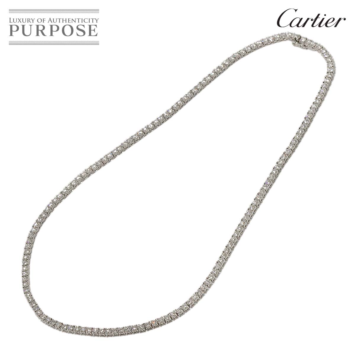 Cartier ダイヤ ネックレス 40cm K18 WG ホワイトゴールド 750 Diamond Necklace カルティエ 90340254
