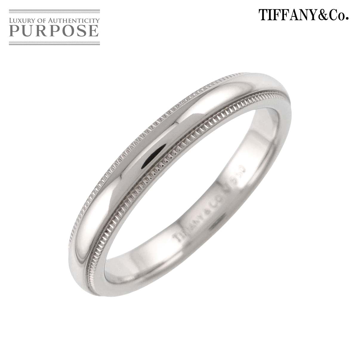 TIFFANY&Co. ミルグレイン 12.5号 リング 幅3mm Pt プラチナ 指輪 トゥギャザー Milgrain Ring ティファニー 90340718