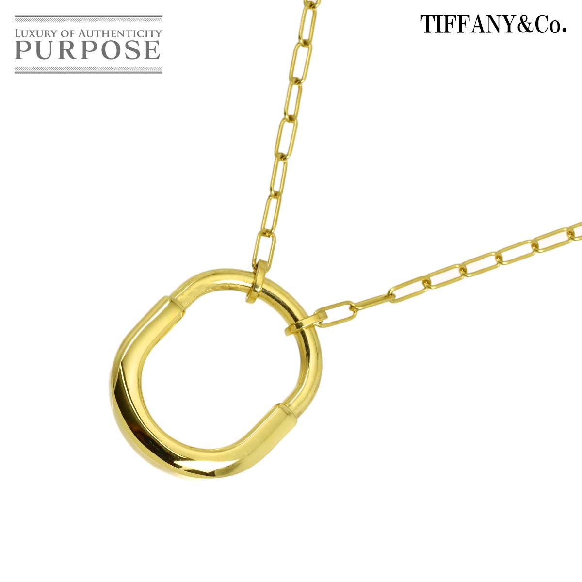 TIFFANY&Co. ロック ミディアム ネックレス 44cm K18 YG イエローゴールド 750 Lock Necklace ティファニー 90340853
