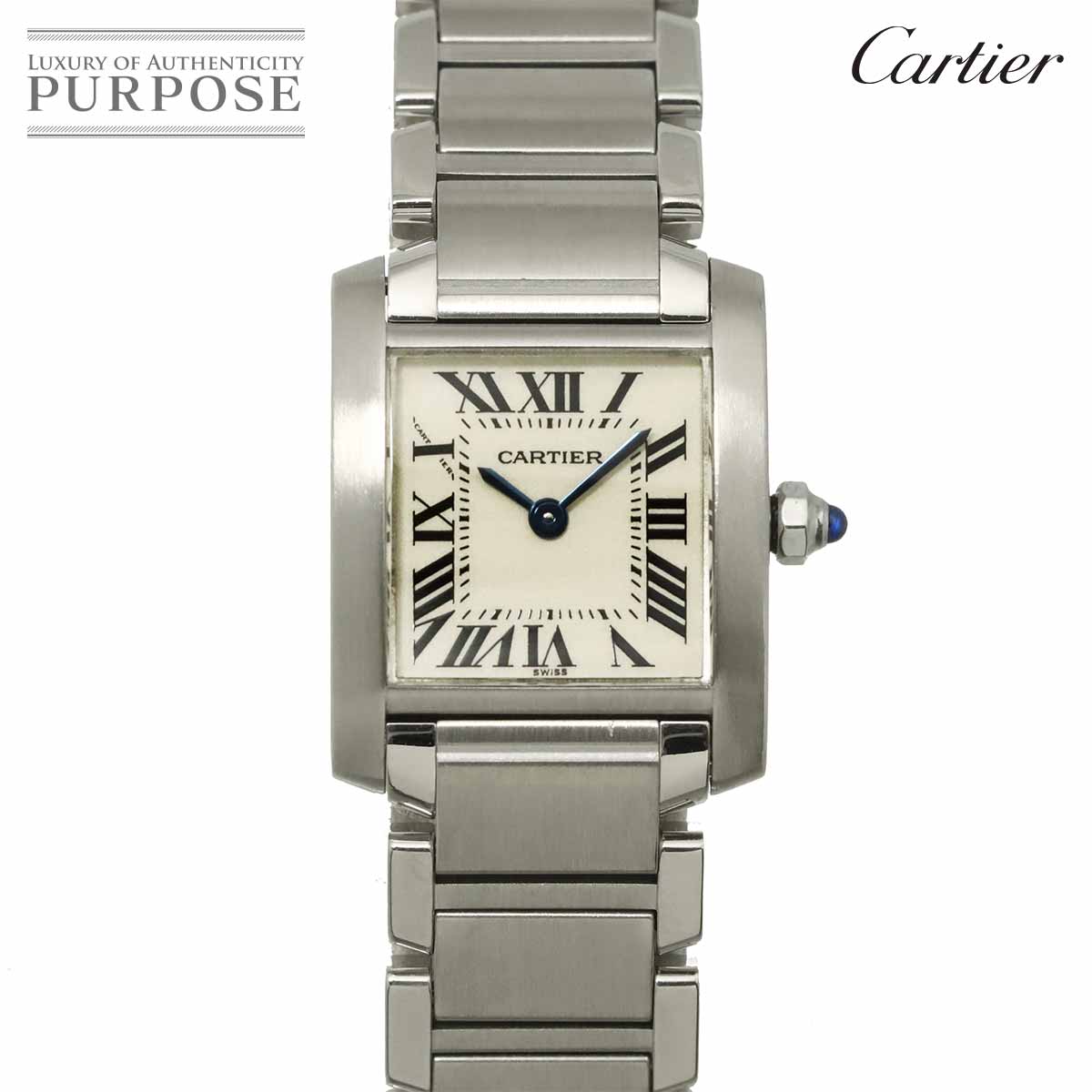 Cartier タンクフランセーズSM W51008Q3 レディース 腕時計 アイボリー クォーツ ウォッチ Tank Francaise カルティエ 90338699
