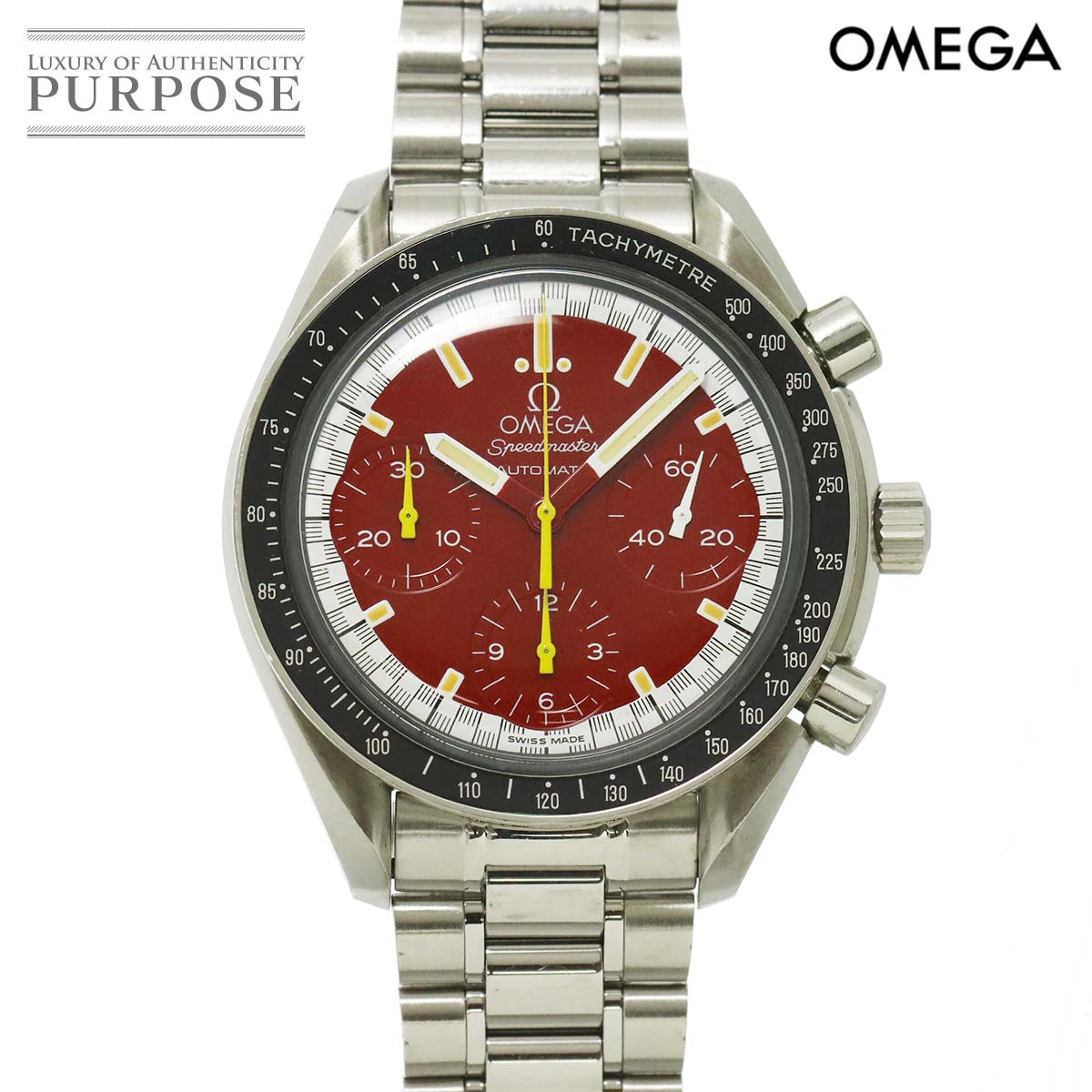 OMEGA スピードマスター シューマッハ 3510 61 クロノグラフ メンズ 腕時計 レッド オートマ 自動巻き ウォッチ Speedmaster オメガ 90340206