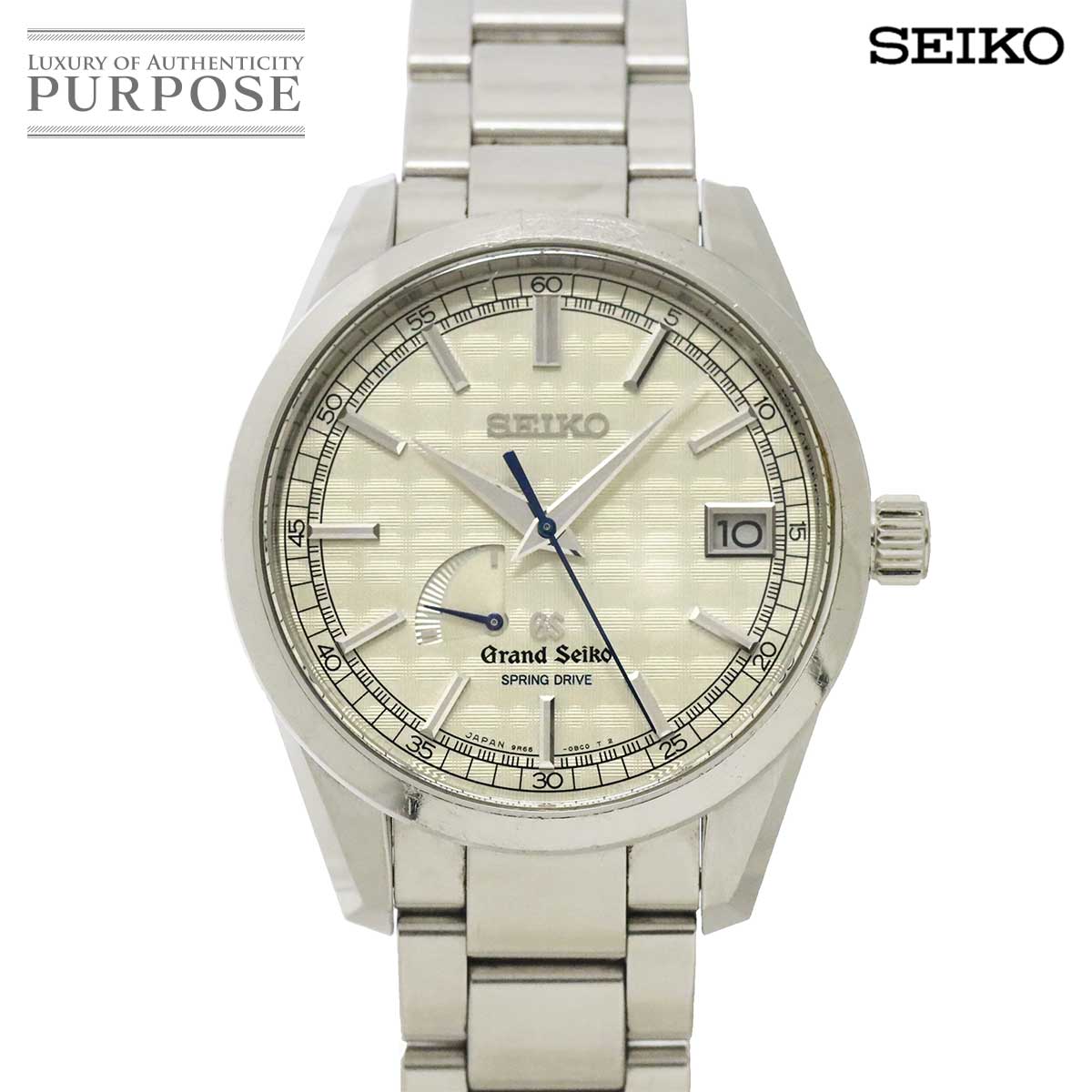 SEIKO グランドセイコー スプリングドライブ SBGA111 メンズ 腕時計 9R65 0BP0 1500本限定 10周年記念モデル デイト シルバー 自動巻き ウォッチ Spring Drive セイコー 90345490