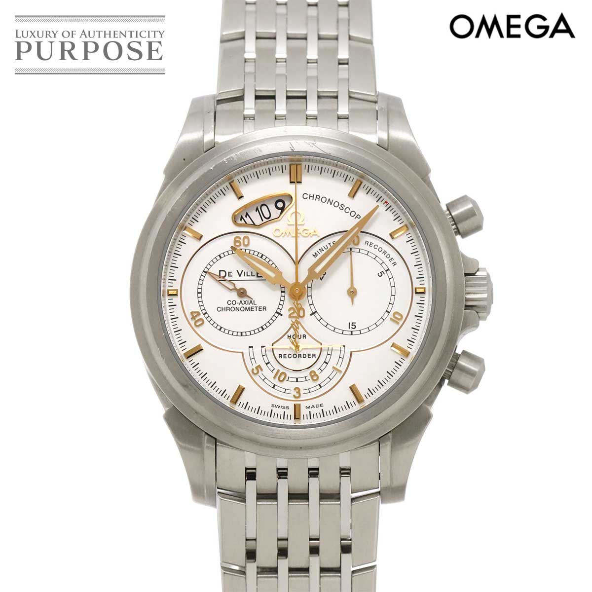 OMEGA デヴィル クロノスコープ コーアクシャル 422 10 41 50 04 001 メンズ 腕時計 デイト ホワイト 自動巻き DeVille オメガ 90346268