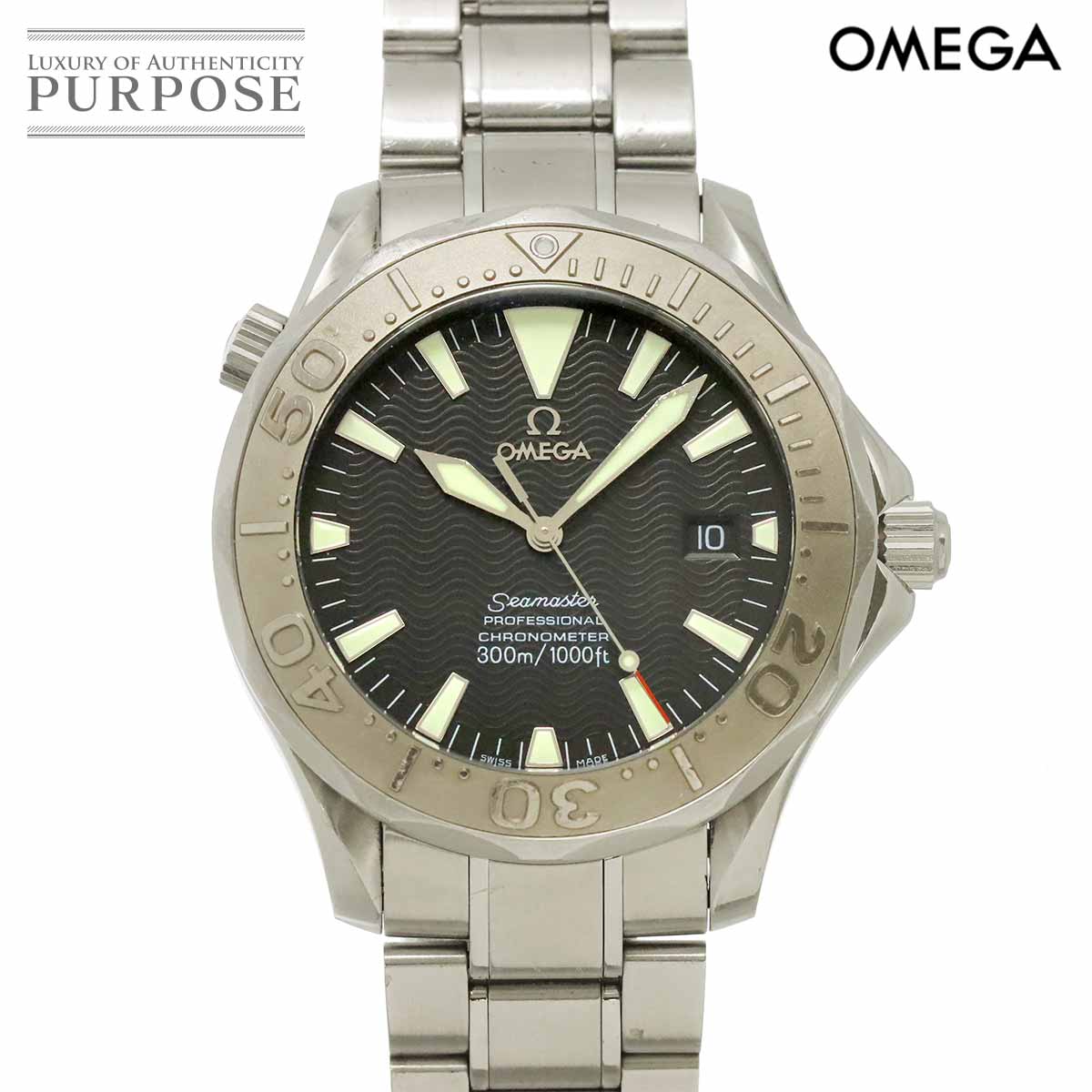 OMEGA シーマスター プロフェッショナル 300m コンビ 2230 50 メンズ 腕時計 デイト ブラック K18WG オートマ 自動巻き ウォッチ Seamaster オメガ 90346757
