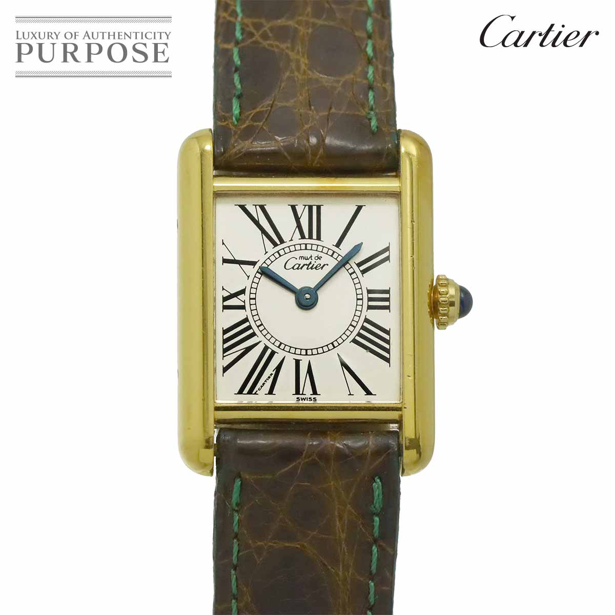 Cartier マストタンクSM ヴェルメイユ W1005554 ヴィンテージ レディース 腕時計 シルバー SV925 クォーツ ウォッチ Must Tank カルティエ 90346783