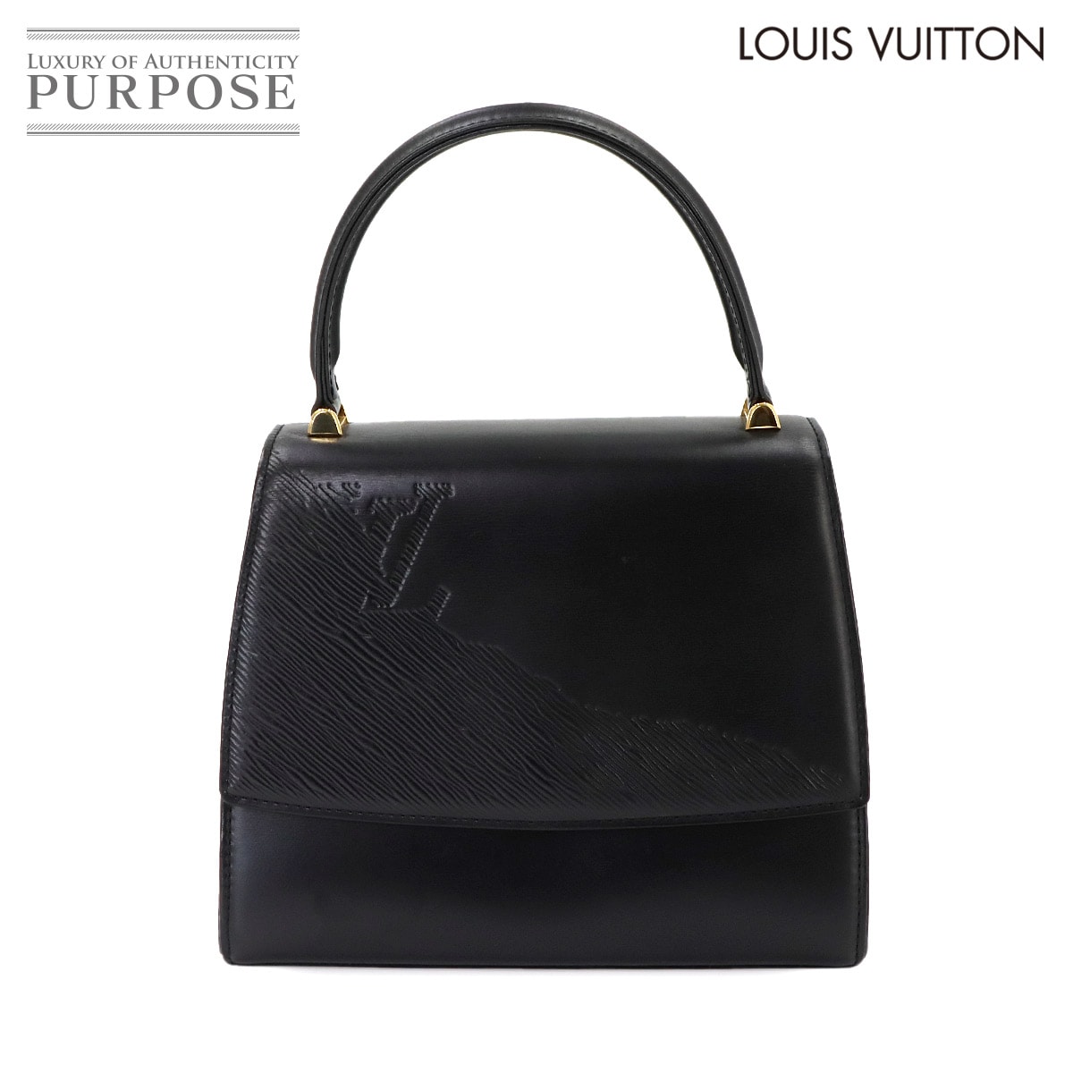 LOUIS VUITTON オペラ アテネ ハンド バッグ レザー ノワール M63902 ブラック ゴールド 金具 ヴィンテージ Athens ルイ ヴィトン 90342747