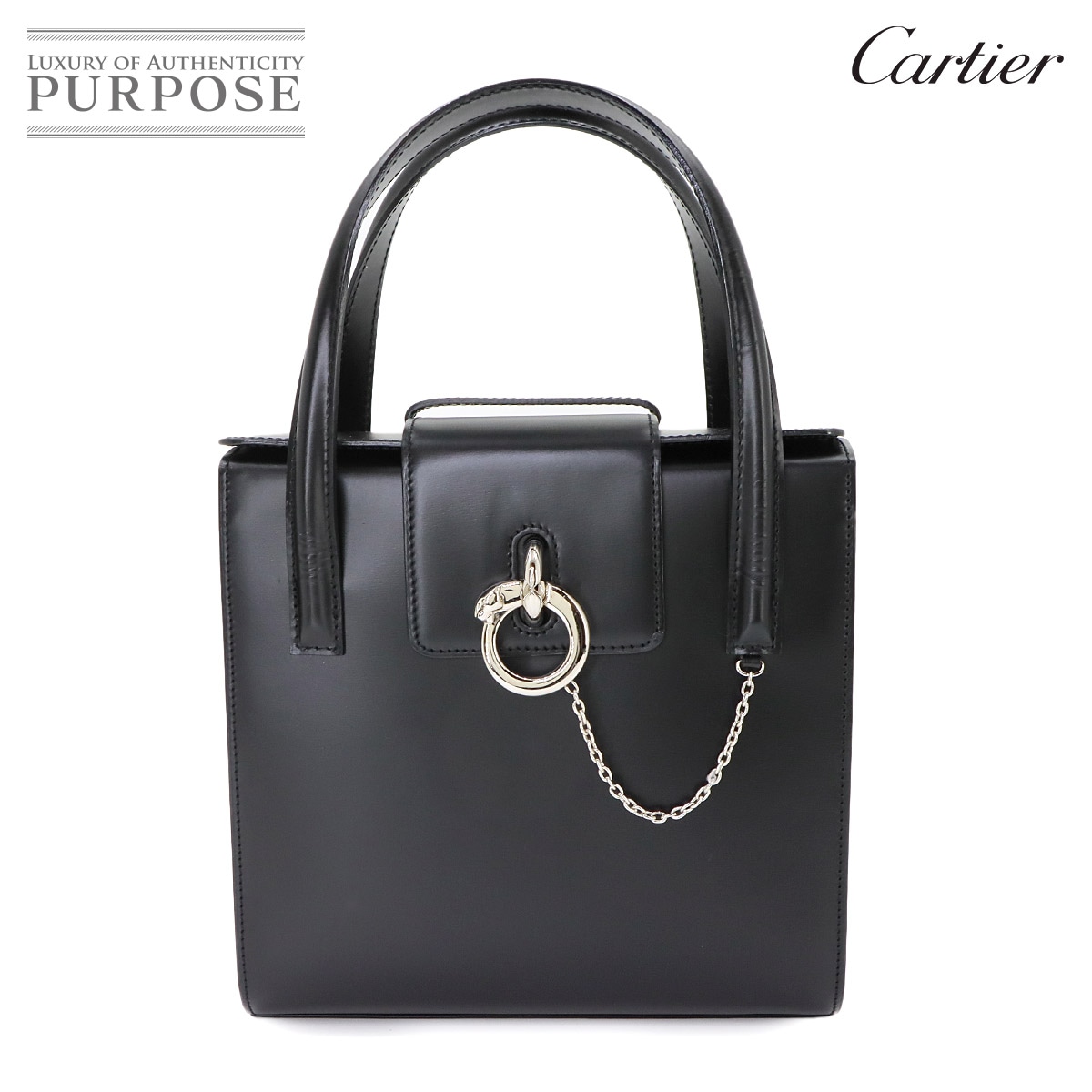 Cartier パンテール ハンド バッグ レザー ブラック Panthere Bag カルティエ 90343162