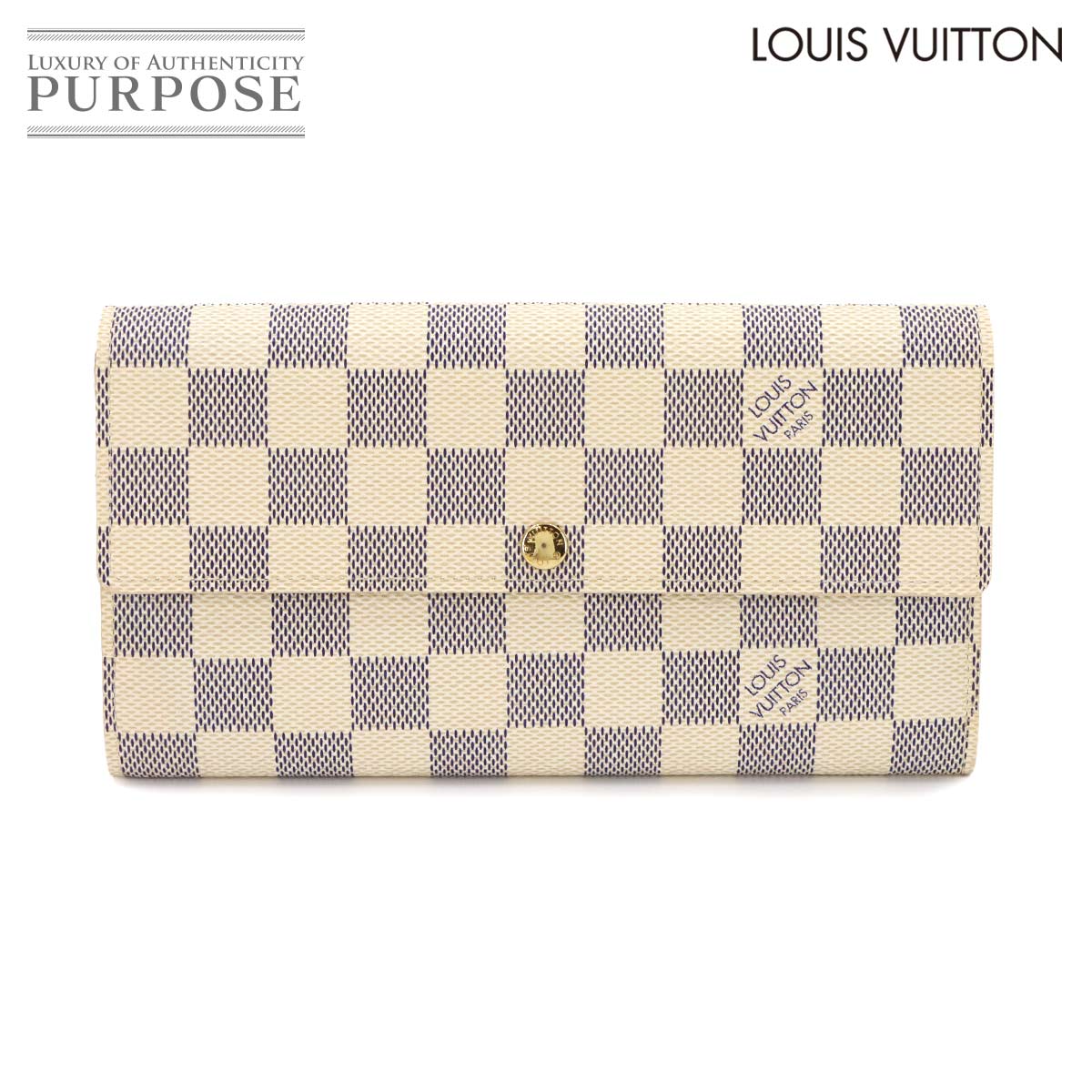 LOUIS VUITTON ダミエ アズール ポルトフォイユ サラ 二つ折り 長財布 N61735 Sarah Wallet ルイ ヴィトン 90343702