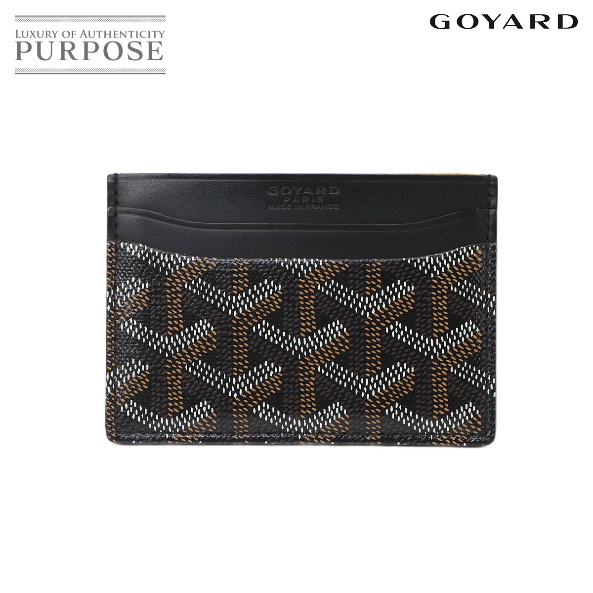 GOYARD サン シュルピス カードケース 名刺入れ ヘリンボーン PVC レザー ブラック Saint Sulpice Card Case ゴヤール 90343795