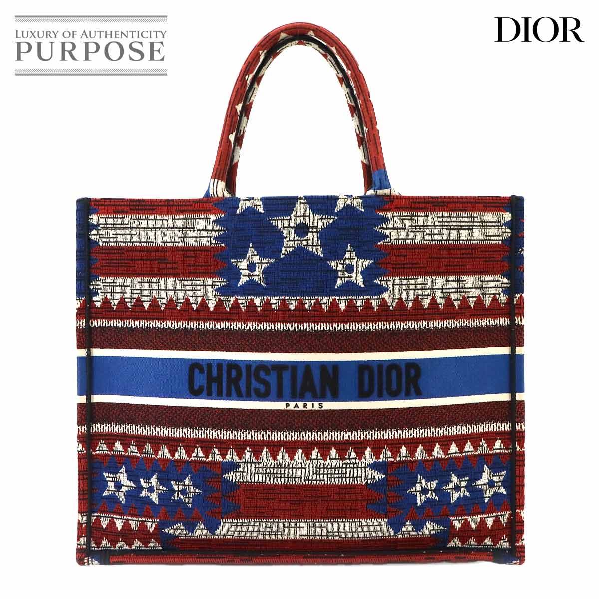 Christian Dior ブック トート ラージ バッグ キャンバス マルチカラー Book Tote Large クリスチャン ディオール 90345351