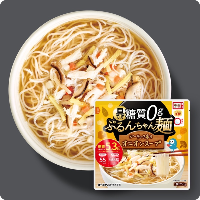 夜9時の罪悪感ゼロごはん。糖質0gぷるんちゃん麺〈和風だし5食&オニオンスープ5食〉10食セット 賞味期限2026.8.28
