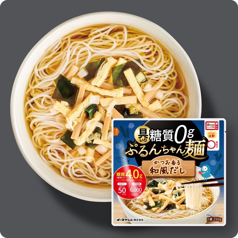 おためし 具いり糖質0gぷるんちゃん麺　和風だし1食+オニオンスープ1食  賞味期限2026.4.29
