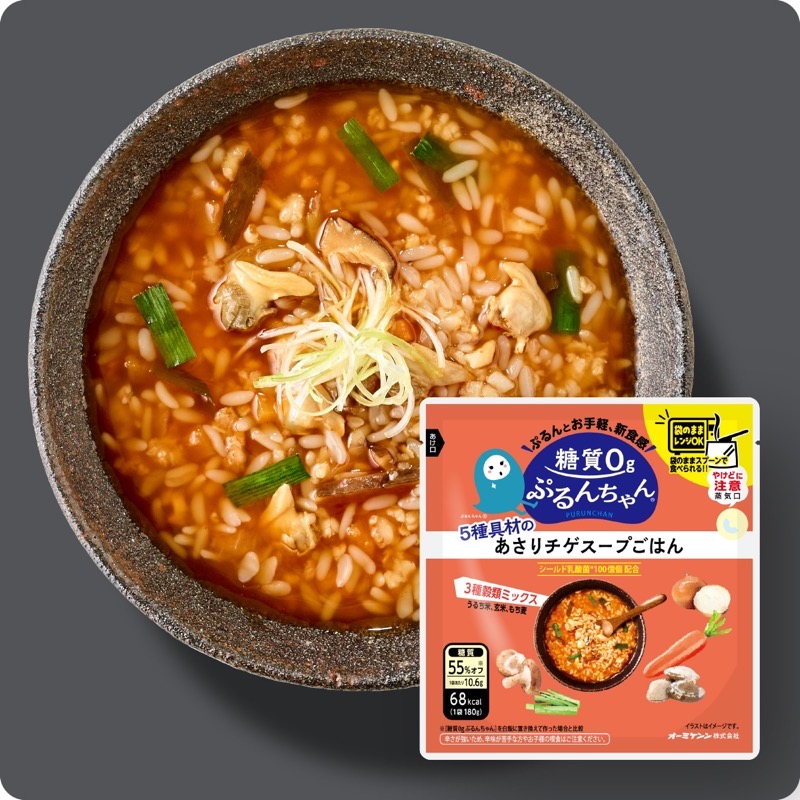 人気商品　ぷるんちゃん 鯛だしスープごはん6食＋あさりチゲスープごはん6食 計12食  賞味期限2026.07.29