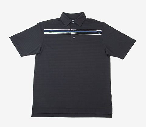 ボーケイ ツアーポロ チェスト ストライプ ブラック Ｓ VOKEY FJ SOLID TEXTURE CHEST STRIPE POLO BLACK S 38612