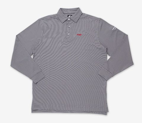 ボーケイ ポロ サーモクールグレーVOKEY FJ PRO DRY THERMOCOOL LONG SLEEVE STRIPE TOUR POLO SHIRT BLACK GRAY L (21466)