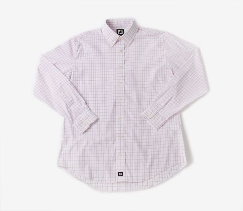 ボーケイ シャツ ホワイトラベンダー VOKEY FJ PERFORMANCE WOVEN WINDOWPANE BUTTON DOWN WHITE LAVENDER SHIRT M (21950)