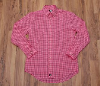 ボーケイ シャツ ホットピンク/ホワイト M VOKEY FJ PERFORMANCE WOVEN CHECK BUTTON DOWN HOT PINK/WHITE M 38623 (21975)