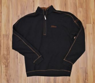 ボーケイ プルオーバー VOKEY CONTRAST STITCH HARF ZIP PULL OVER BLACK XLARGE 38460