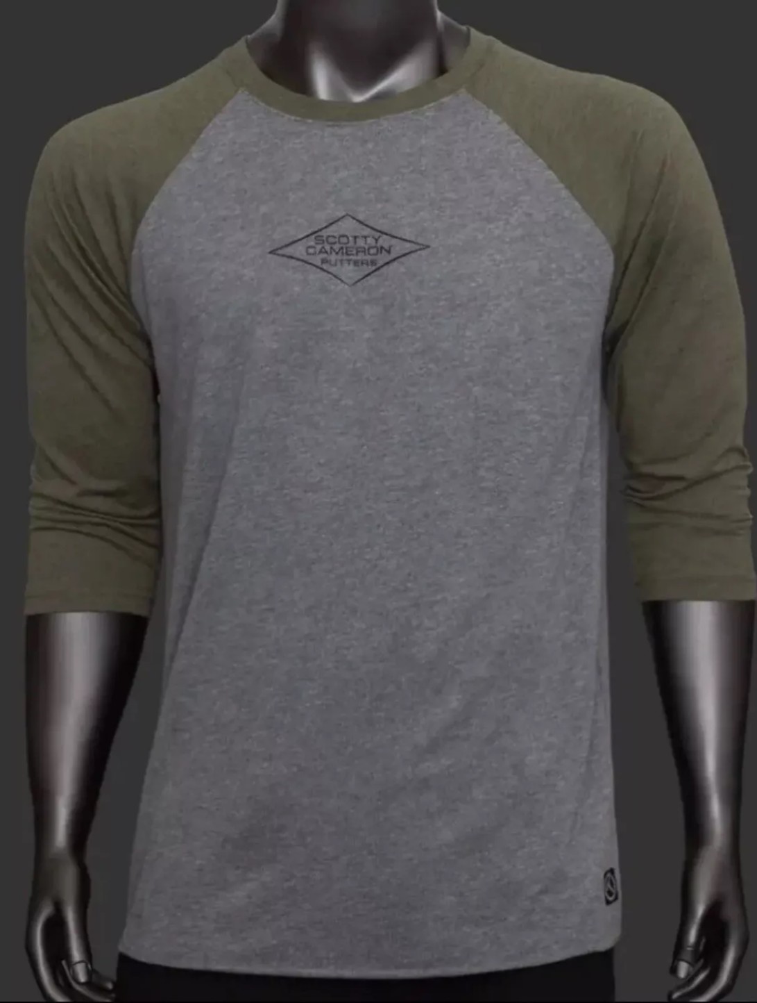 スコッティキャメロン シェイパー ラグランスリーブ Tシャツ ヘザーグレー/ミリタリーグリーン Ｌ　SCOTTY CAMERON 2023 SHAPER RAGLAN SLEEVE T SHIRT HEATHER GRAY/MILITARY GREEN LARGE 105036