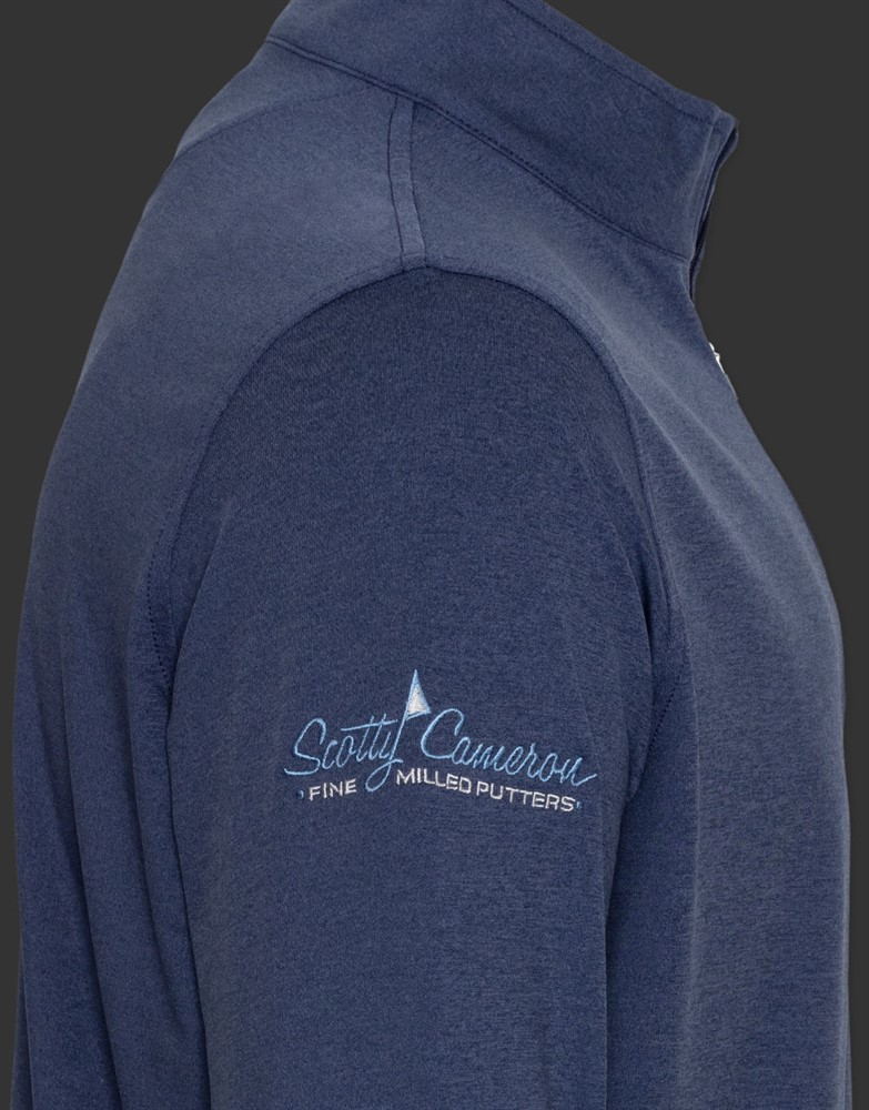 スコッティキャメロン スコッティドッグ パースメランジ パフォーマンス クオータージップ プルオーバー ネイビー Ｍ 　SCOTTY CAMERON SCOTTY DOG PERTH MERANGE PERFORMANCE QUATER ZIP PULL OVER NAVY MEDIUM 105269