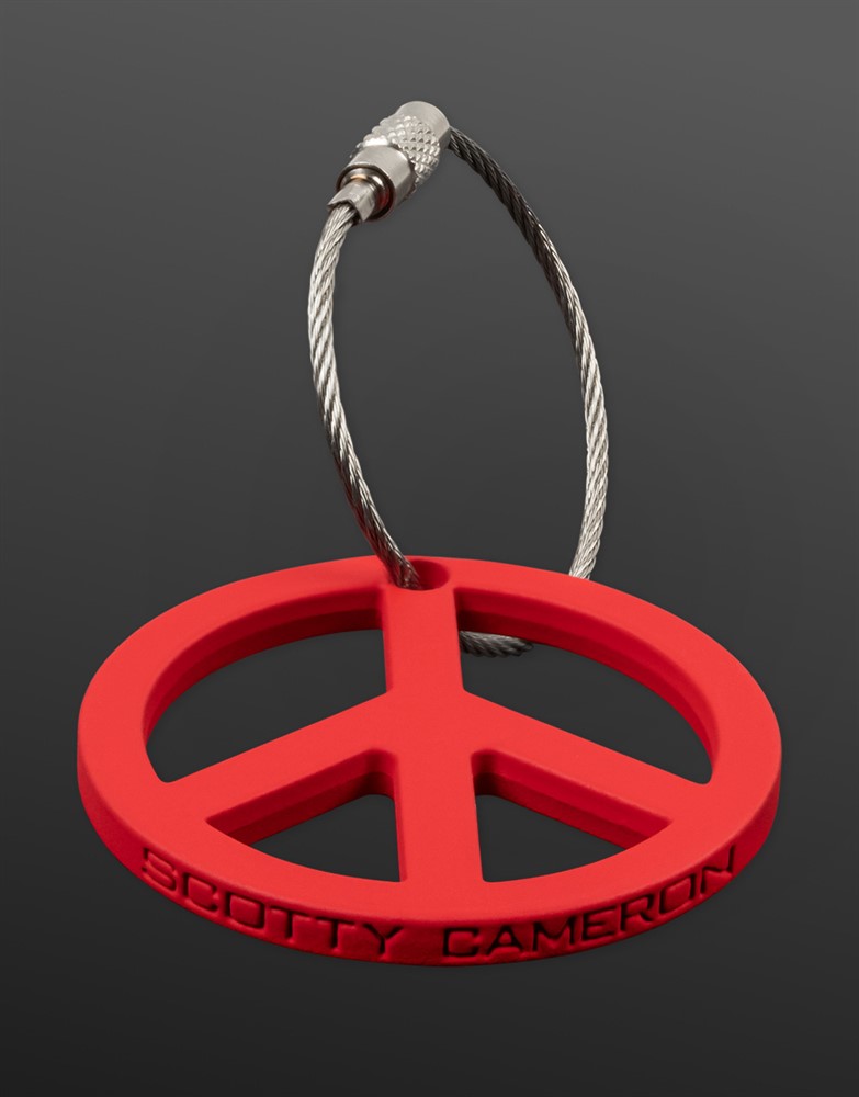 スコッティキャメロン ピースサイン キーホルダー レッド  SCOTTY CAMERON 2025 RED PEACE SIGN KEY FOB SC010003