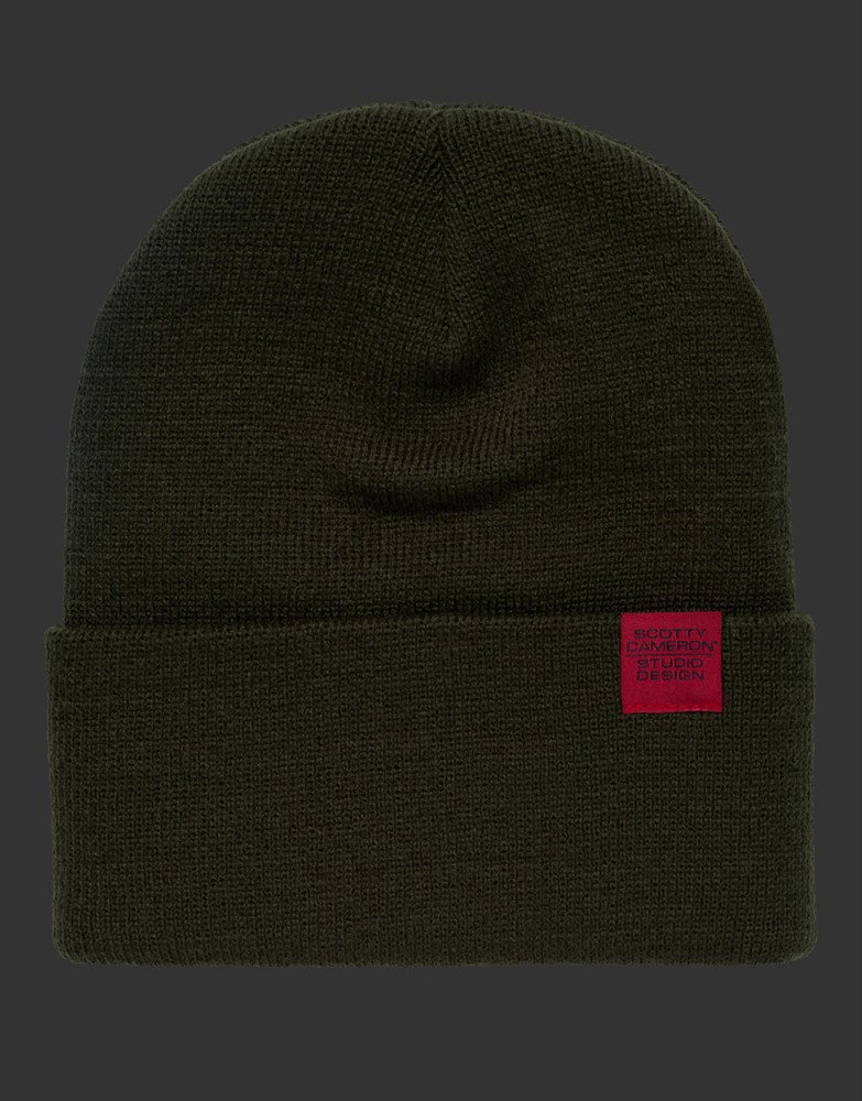 スコッティキャメロン スコッティサーフ ニットキャップ　レザービニー オリーブ　SCOTTY CAMERON SCOTTY SURFS LEATHER BEANIE OLIVE 103048