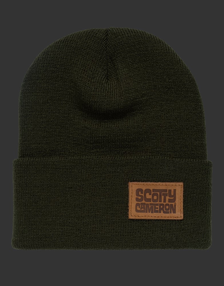 スコッティキャメロン スコッティサーフ ニットキャップ　レザービニー オリーブ　SCOTTY CAMERON SCOTTY SURFS LEATHER BEANIE OLIVE 103048