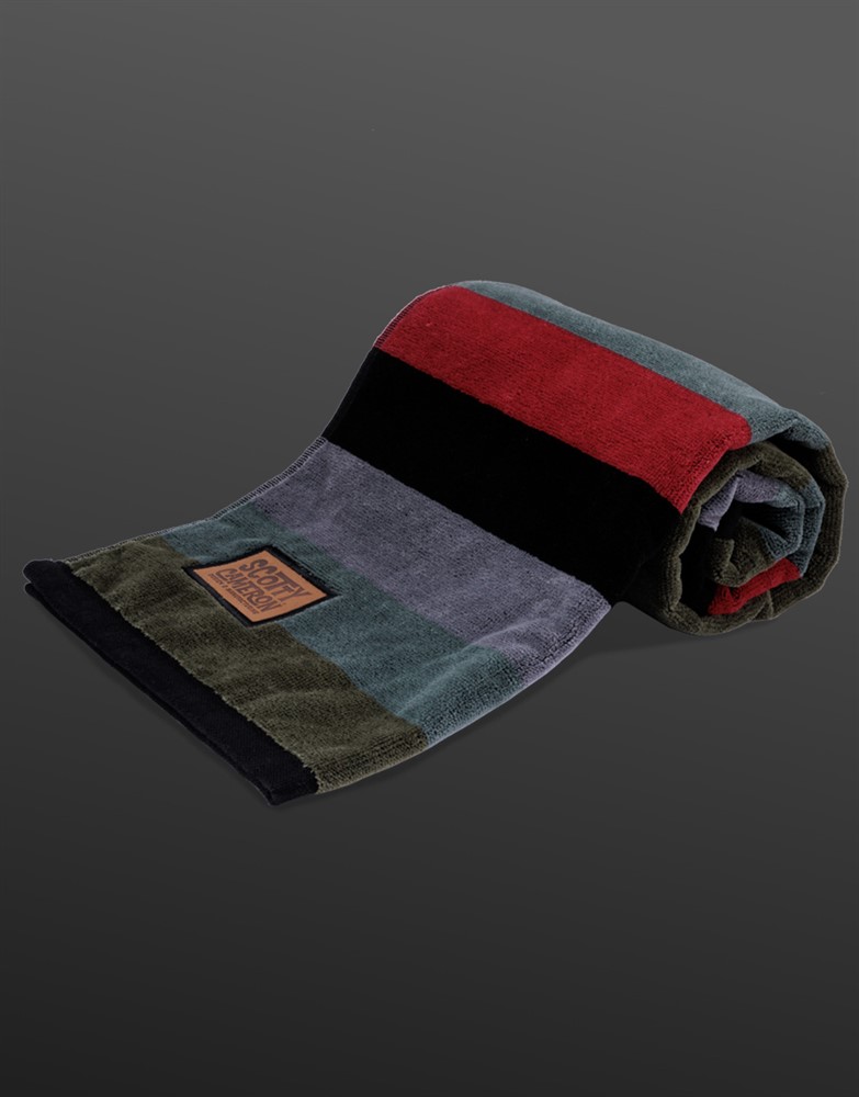 スコッティキャメロン テントンストライプ ビーチ ゴルフタオル オリーブ/グレー  SCOTTY CAMERON 2024 TEMTON STRIPE BEACH GOLF TOWEL OLIVE/GRAY SC100004
