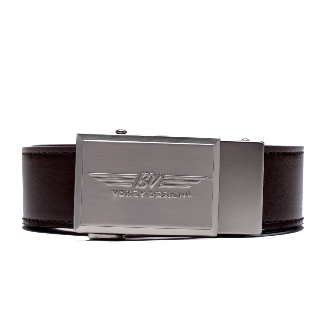 ボーケイ レザー ストラップベルト エスプレッソ VOKEY BV WINGS BEVELED MATTE NICKEL BELT WITH ESPRESSO LEATHER STRAP 40316