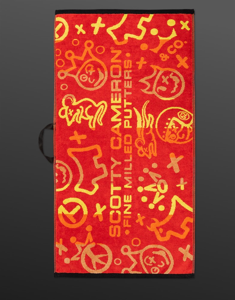 スコッティキャメロン クラウンクルー ゴルフタオル レッド/イエロー SCOTTY CAMERON 2025 CROWN CREW GOLF TOWEL RED/YELLOW SC100019