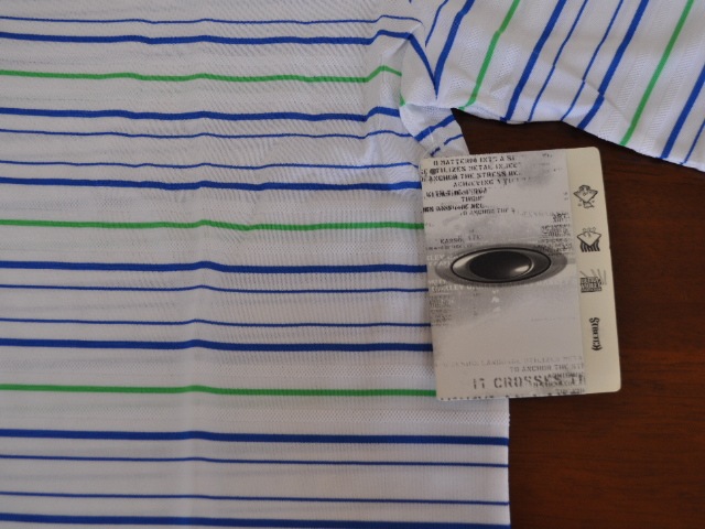 オークリーポロシャツ ポリズストライプ ブルーオーラ L OAKLEY POLYS STRIPE POLO BLUE AURA L 432236