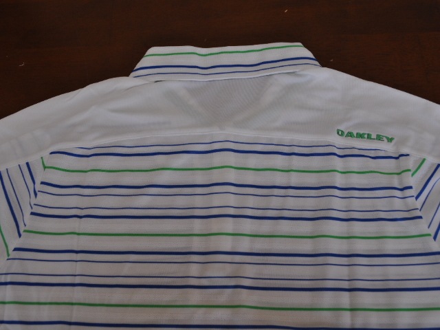 オークリーポロシャツ ポリズストライプ ブルーオーラ M OAKLEY POLYS STRIPE POLO BLUE AURA M 432236