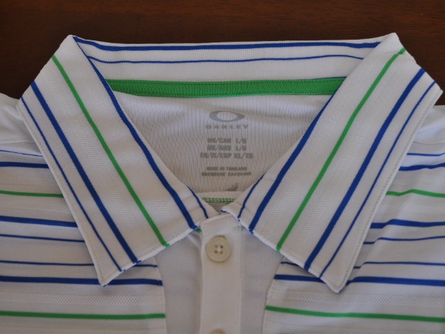 オークリーポロシャツ ポリズストライプ ブルーオーラ M OAKLEY POLYS STRIPE POLO BLUE AURA M 432236