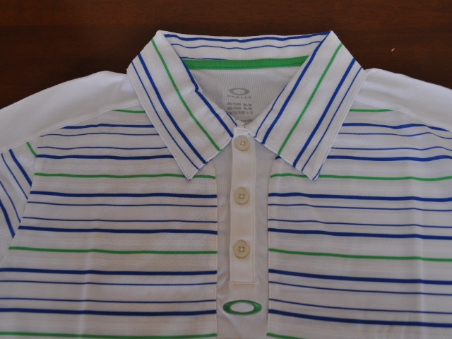 オークリーポロシャツ ポリズストライプ ブルーオーラ M OAKLEY POLYS STRIPE POLO BLUE AURA M 432236
